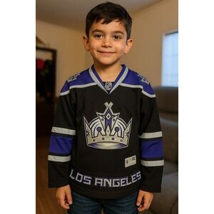 Vintage 90s Los Angeles Kings Youth Jersey Reebok NHL Black Purple S/M